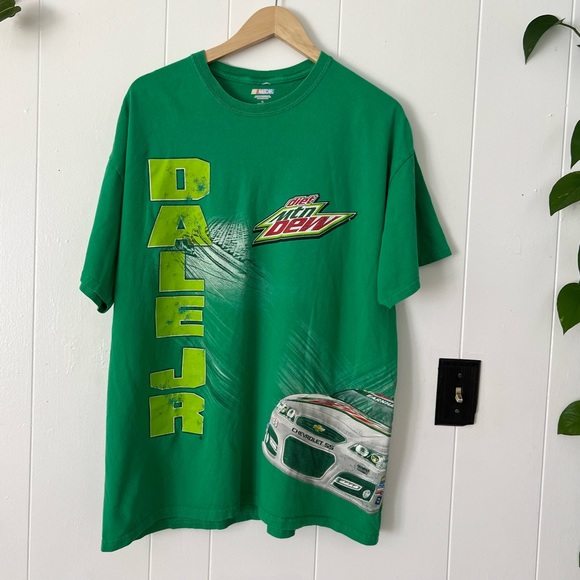 Nascar Shirts Vintage Nascar 9s Y2k Dale Jr Mountain Dew Graphic